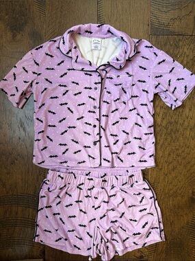 art class Girls' Pajama Set 2 Piece Bats Halloween Lounge L